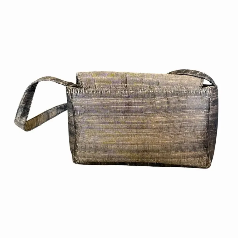 S Malhan Bronze Metallic Evening Clutch Wristlet Formal Party Handbag